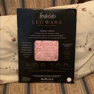 Frederick’s lace top stockings in pink